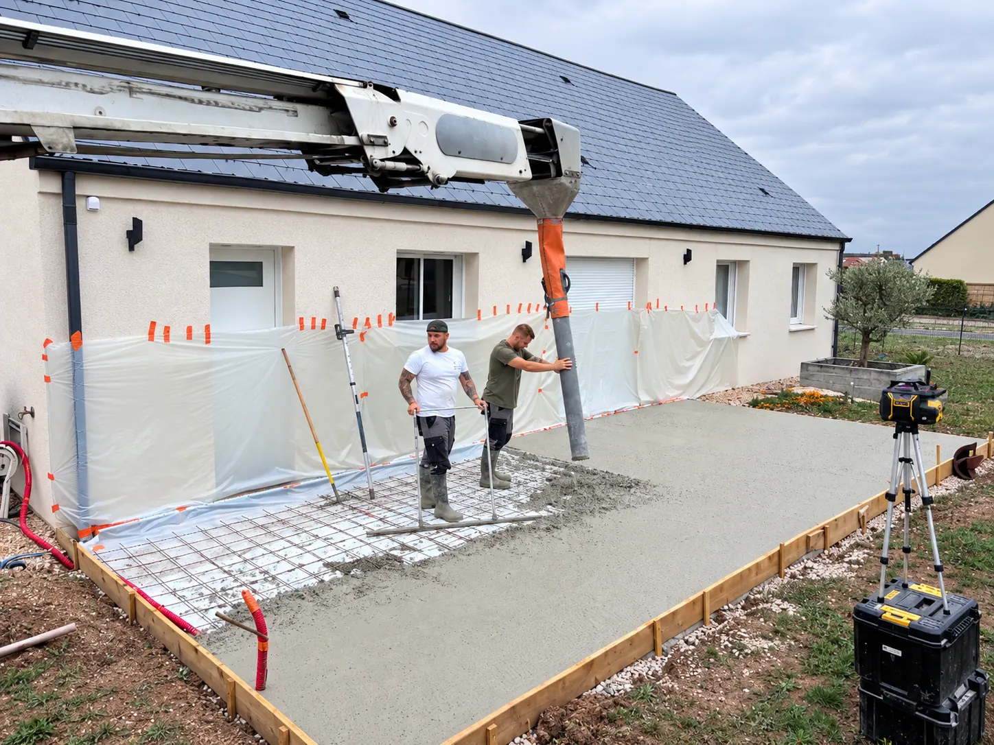 Coulage d’une terrasse en béton